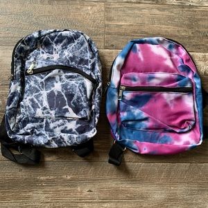 (1) Black and White Marble Handbag or Purple, Blue, and White Handbag